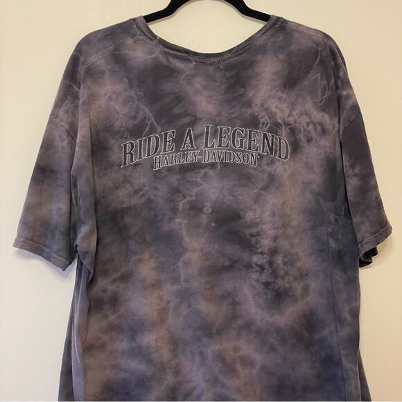 House of Harley-Davidson Motorcycles 2XL tie dye short sleeve t-shirt gray black - Picture 6 of 7